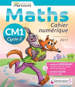 Cahier numérique iParcours Maths CM1 (clé USB) 2017 - HACHE Katia et Sébas