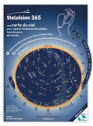 Stelvision 365 : une carte du ciel pour repérer facilement les étoiles, tous les jours de l'année - Bertrand d' Armagnac