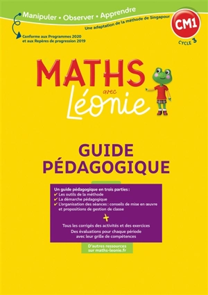 Les maths avec Léonie CM1, cycle 3 : guide pédagogique