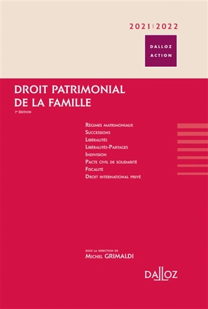 Droit patrimonial de la famille : 2021-2022