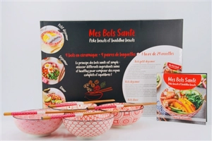 Mes bols santé : poke bowls et buddha bowls : coffret rouge - Albane Hémon