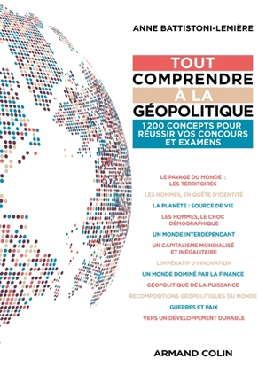 Tout comprendre à la géopolitique : 1.200 concepts pour réussir vos concours et examens - Anne Battistoni-Lemière