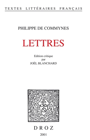 Lettres - Philippe de Comines