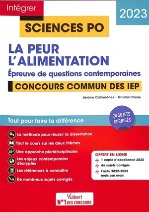 La peur, l'alimentation : épreuve de questions contemporaines : concours commun des IEP, 2023 - Jérôme Calauzènes