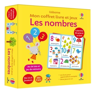 Les nombres : mon coffret livre et jeux : jeu de loto et jeu de mémoire - Kate Nolan