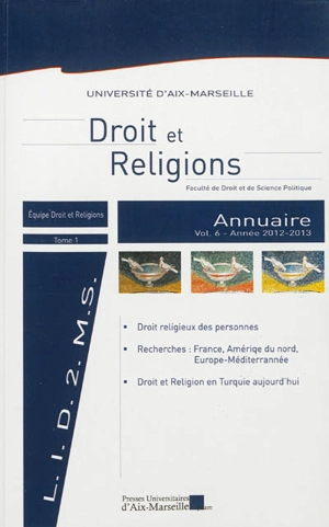 Droit et religions, annuaire, n° 6. Année 2012-2013