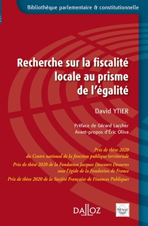 Recherche sur la fiscalité locale au prisme de l'égalité - David Ytier