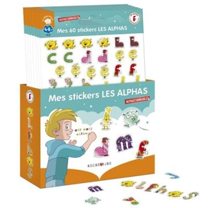 Mes 60 stickers Les Alphas : boîte de 25 planches - Claude Huguenin