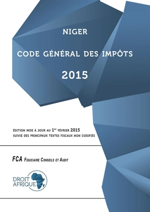 Niger, Code général des impôts 2015 - Droit-Afrique