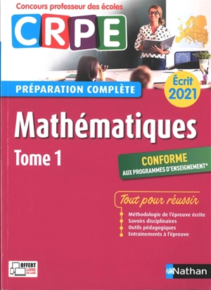 Mathématiques : CRPE, préparation complète, écrit 2021. Vol. 1 - Saïd Chermak