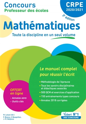 Mathématiques, CRPE 2020-2021 : le manuel complet pour réussir l'écrit - Franky Bianco