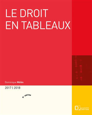 Le droit en tableaux : constitution, civil, procédure civile, commercial, monétaire et financier, consommation, procédures civiles d'exécution, organisation judiciaire : 2017-2018 - Dominique Mélès