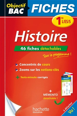 Histoire 1re L, ES, S : 46 fiches détachables - Laurent Boimare