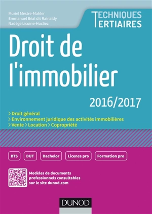 Droit de l'immobilier 2016-2017 - Muriel Mestre-Mahler