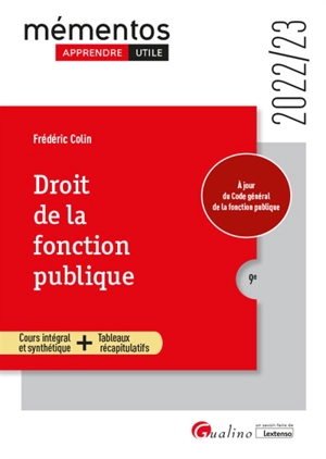 Droit de la fonction publique : 2022-2023 - Frédéric Colin