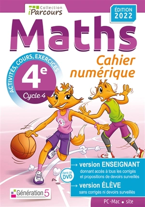 Cahier numérique : maths 4e, cycle 4 : PC-Mac, site - Katia Hache