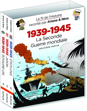 Le fil de l'histoire raconté par Ariane & Nino : fourreau 1939-1945, la Seconde Guerre mondiale : deuxième partie, coffret 3 tomes - Fabrice Erre