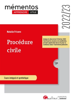 Procédure civile : 2022-2023 - Natalie Fricero