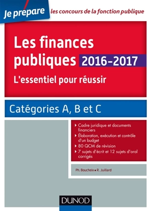 L'essentiel des finances publiques 2016-2017 : catégories A, B et C - Philippe Boucheix