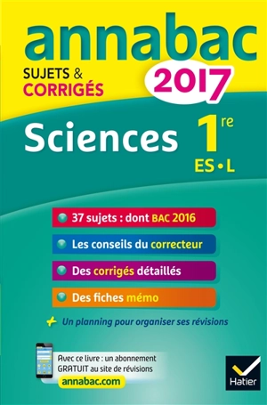 Sciences : 1re ES, L : 2017 - Sylvie Guérin-Bodeau