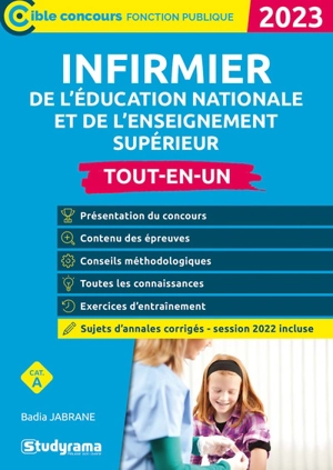 Infirmier de l'Education nationale et de l'enseignement supérieur, cat. A : tout-en-un, 2023 - Badia Jabrane