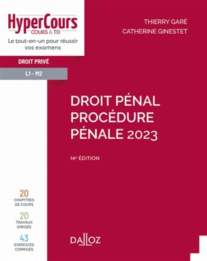 Droit pénal, procédure pénale : 2023 - Thierry Garé