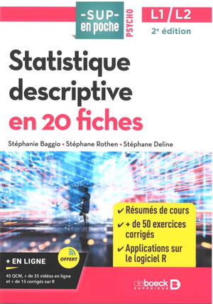 Statistique descriptive en 20 fiches : L1-L2 - Stéphanie Baggio