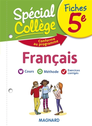 Fiches français 5e : cours, méthode, exercices corrigés : conforme au programme - Sylvie Coly