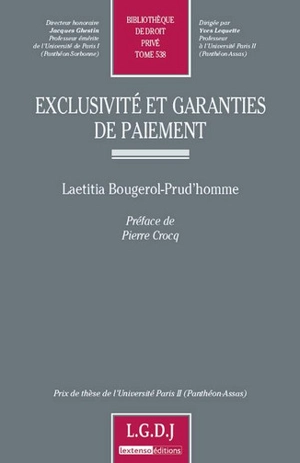 Exclusivité et garanties de paiement - Laetitia Bougerol-Prud'homme