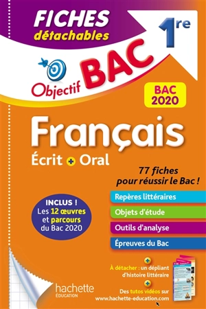 Français écrit + oral 1re : bac 2020 : fiches détachables - Amélie Pinçon