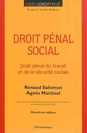 Droit pénal social : droit pénal du travail et de la sécurité sociale - Renaud Salomon