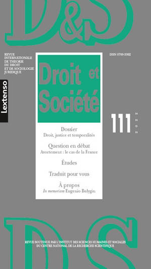 Droit et société, n° 111. Droit, justice et temporalités