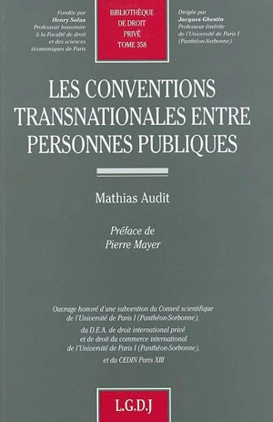 Les conventions transnationales entre personnes publiques - Mathias Audit