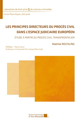 Les principes directeurs du procès civil dans l'espace judiciaire européen : étude à partir du procès civil transfrontalier - Noëmie Reichling