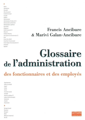 Glossaire de l'administration, des fonctionnaires et des employés