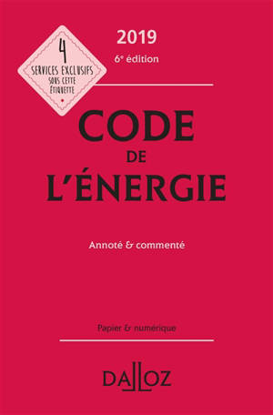 Code de l'énergie 2019