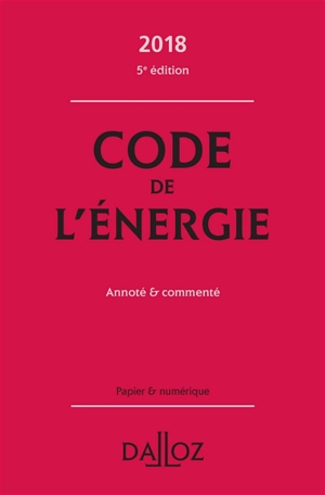 Code de l'énergie 2018