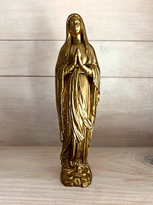 Vierge de Lourdes dorée - 20cm - SAPRISTI