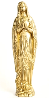 Vierge de Lourdes dorée - 20cm - Sapristi