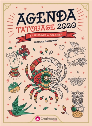 Agenda tatouage 2020 : 52 semaines à colorier - Nicolas Galkowski