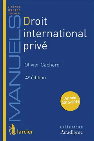 Droit international privé : 2015-2016 - Olivier Cachard