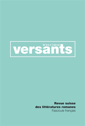 Versants, n° 61-1. Penser le hasard et la nécessité