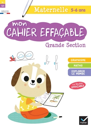 Mon cahier effaçable : grande section, maternelle 5-6 ans : graphisme, maths, explorer le monde - Albert Cohen