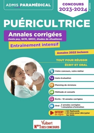 Puéricultrice : annales corrigées, entraînement intensif : concours 2023-2024 - Richard Guçek