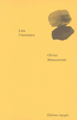 Lieu l'insistance - Olivier Matuszewski