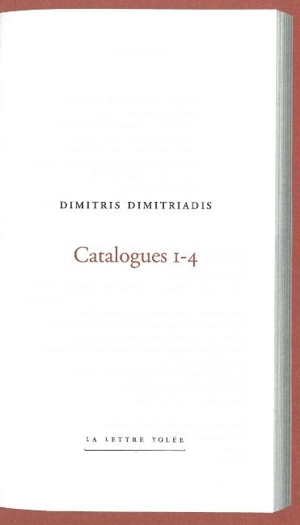 Catalogues. Vol. 1-4 - Dimitris Dimitriadis