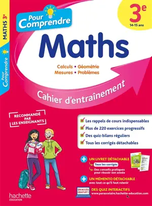 Pour comprendre, maths 3e, 14-15 ans : calculs, géométrie, mesures, problèmes : cahier d'entraînement - Philippe Rousseau