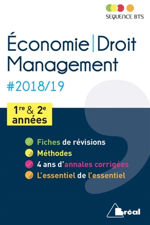 Economie-droit, management : BTS 1re et 2e années : 2018-2019 - Patrick Simon