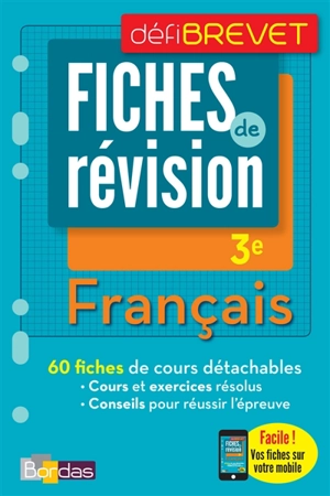 Français, 3e : fiches de révision - Thomas Gargallo