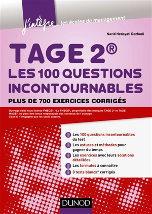 Tage 2 : les 100 questions incontournables : plus de 700 exercices corrigés - Navid Hedayati-Dezfouli